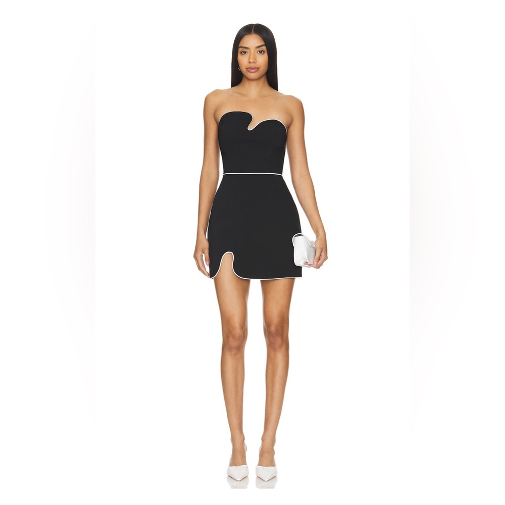 Amanda Uprichard Strapless Puzzle Mini Dress in Black | XS | Great Condition